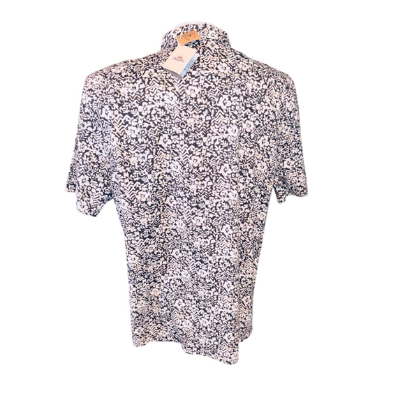 Men's Faherty playa stretch hemp Shirt, Size S, Black and White - Picture 2 of 4